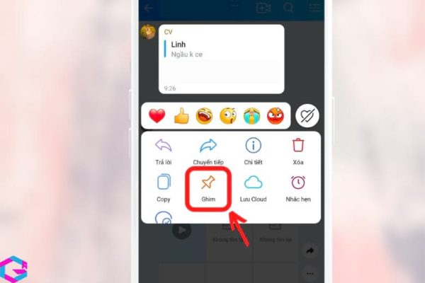 cách ghim tin nhắn trên Zalo