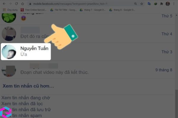 cách xem tin nhắn đầu tiên trên messenger