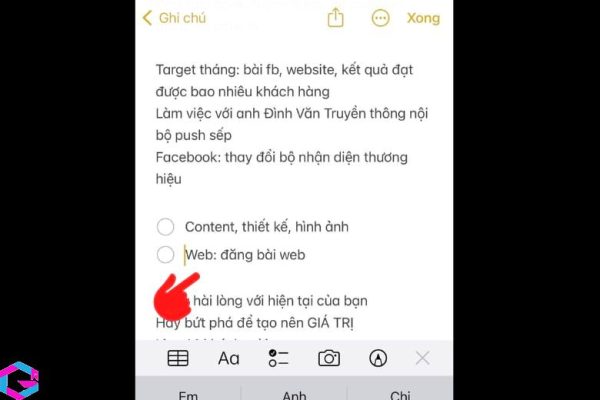 ghi chú trên iphone