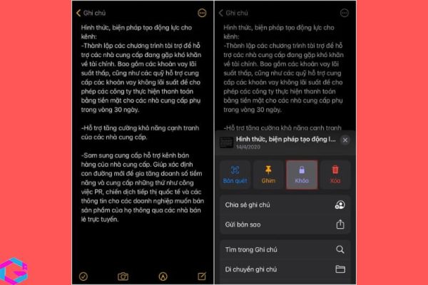 ghi chú trên iphone