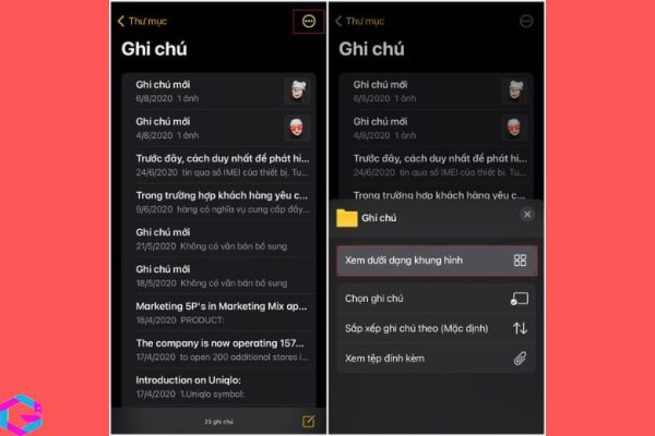 ghi chú trên iphone