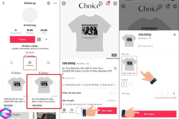 cách mua hàng trên tiktok
