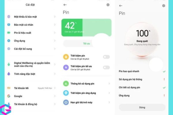 kiểm tra pin Xiaomi