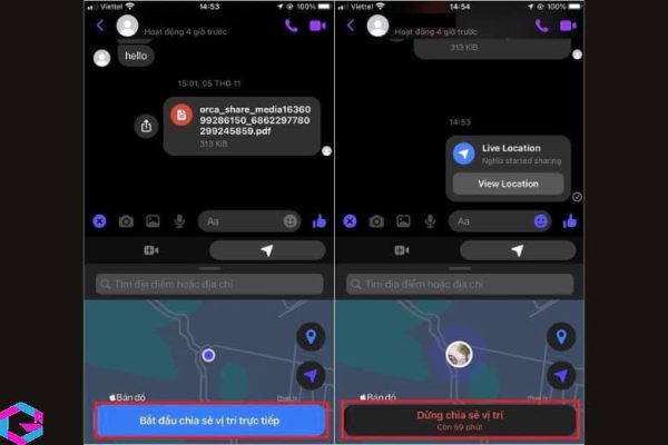 cách chia sẻ vị trí trên Messenger 
