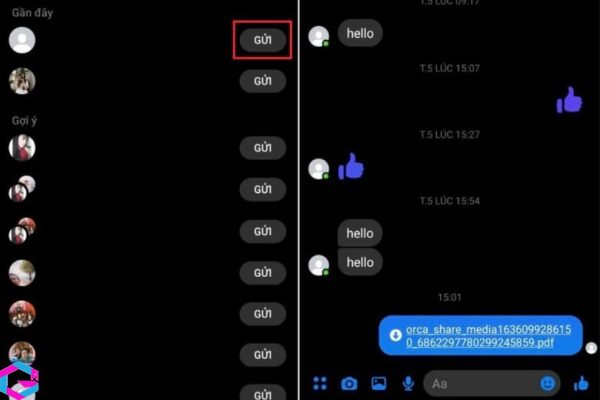 cách gửi file qua messenger