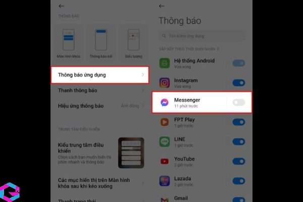 messenger không hiện thông báo