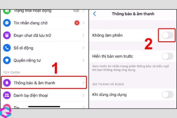 messenger không hiện thông báo