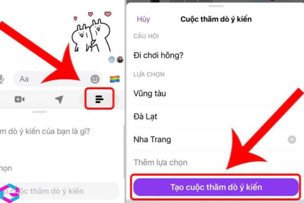 cách tạo bình chọn trên Messenger 