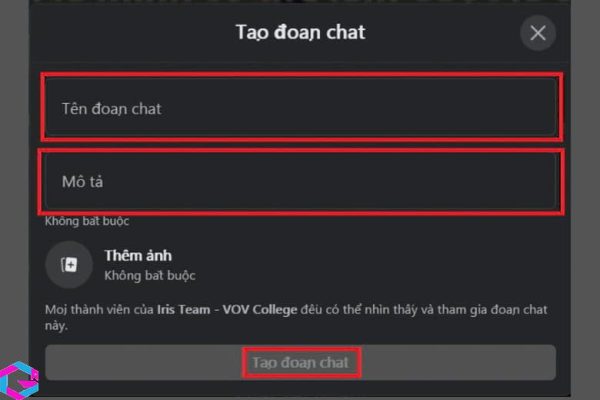 cách tạo nhóm trên Messenger 