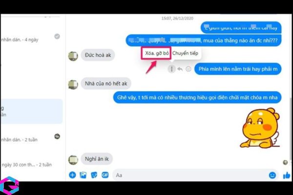 cách xóa tin nhắn messenger