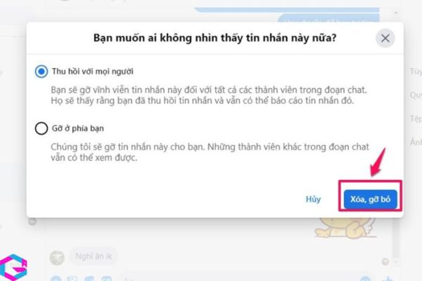 cách xóa tin nhắn messenger