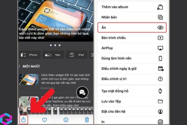 Cách ẩn ảnh trên iPhone
