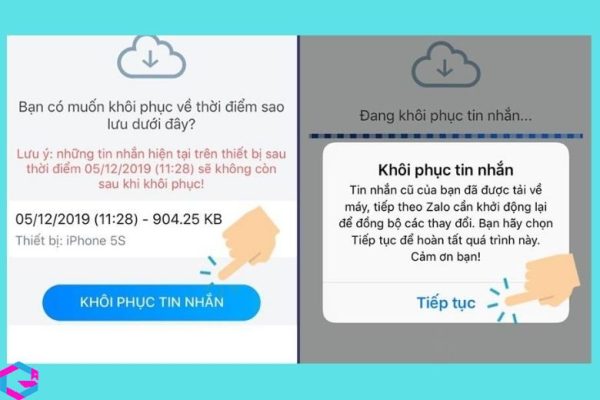 cách khôi phục tin nhắn zalo