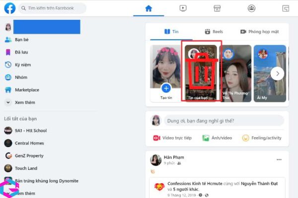 cách xóa tin trên facebook