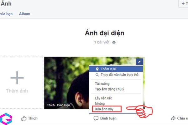 cách xóa ảnh đại diện trên Facebook