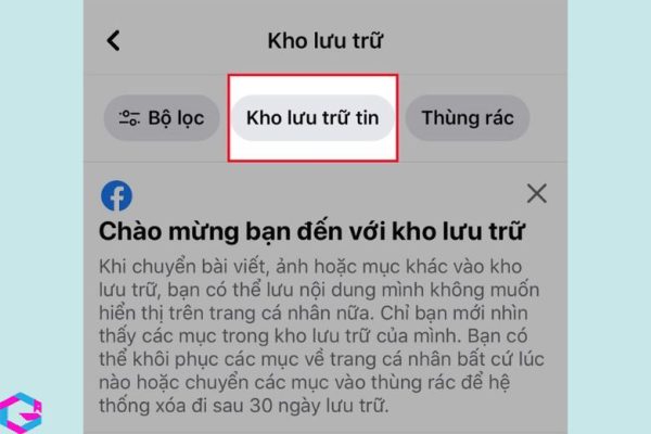 cách vào kho lưu trữ tin trên facebook