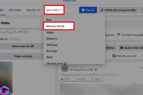 cách vào kho lưu trữ tin trên facebook