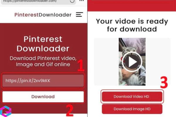 tải video trên Pinterest