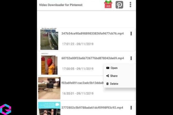 tải video trên Pinterest