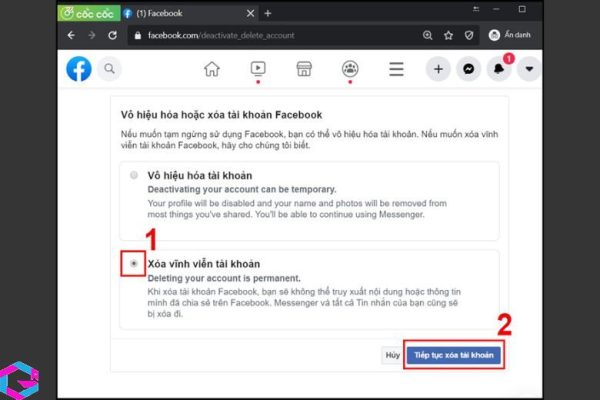 cách xóa tài khoản Facebook