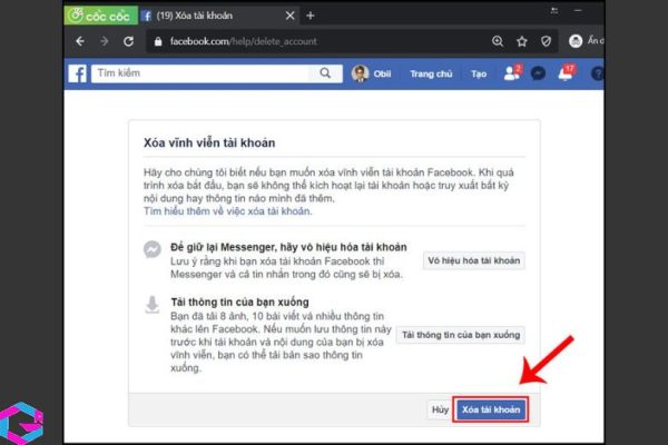 cách xóa tài khoản Facebook