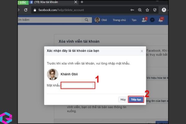 cách xóa tài khoản Facebook