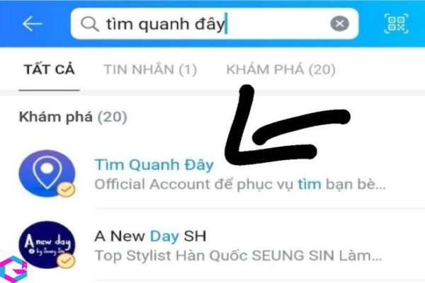 Tìm quanh đây Zalo 