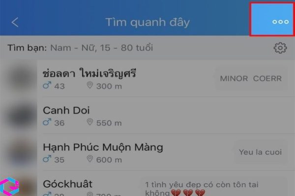 Tìm quanh đây Zalo 