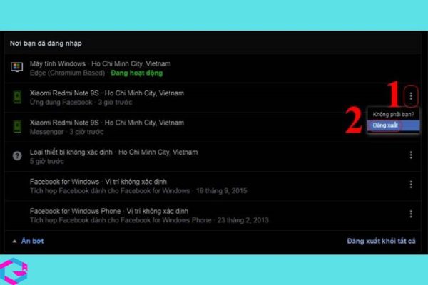 cách đăng xuất Facebook