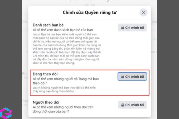 cách ẩn người theo dõi trên Facebook 