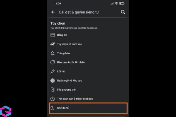 cách bật chế độ tối trên facebook