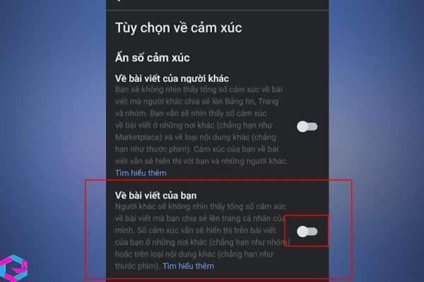 cách ẩn lượt like trên Facebook