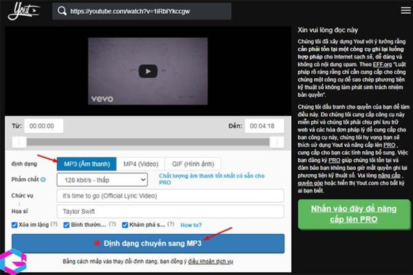 Chuyển nhạc YouTube sang MP3
