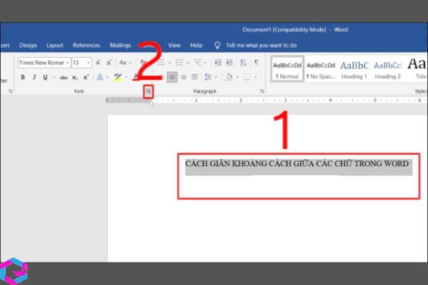 chỉnh khoảng cách chữ trong word